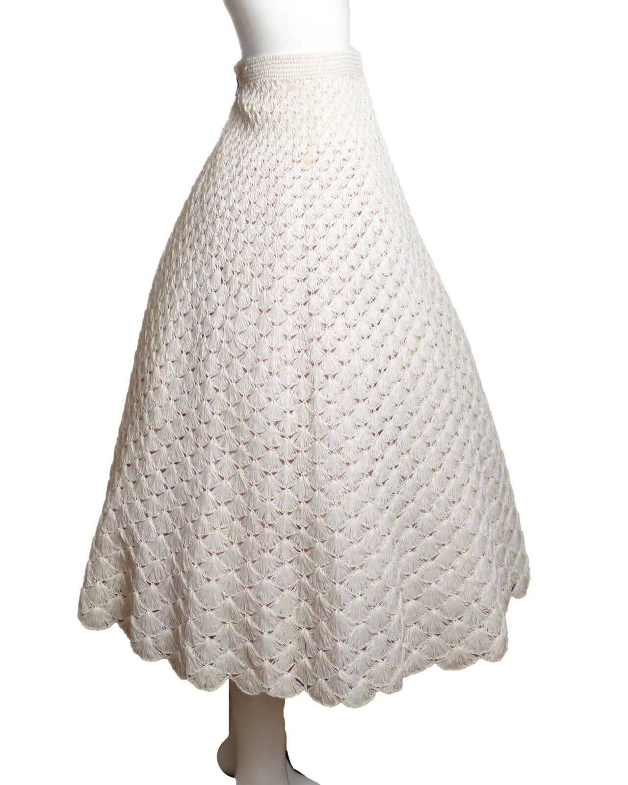 1950s AS IS White Raffia Skirt, Size-6 - Fresh Stock Dated March 2026