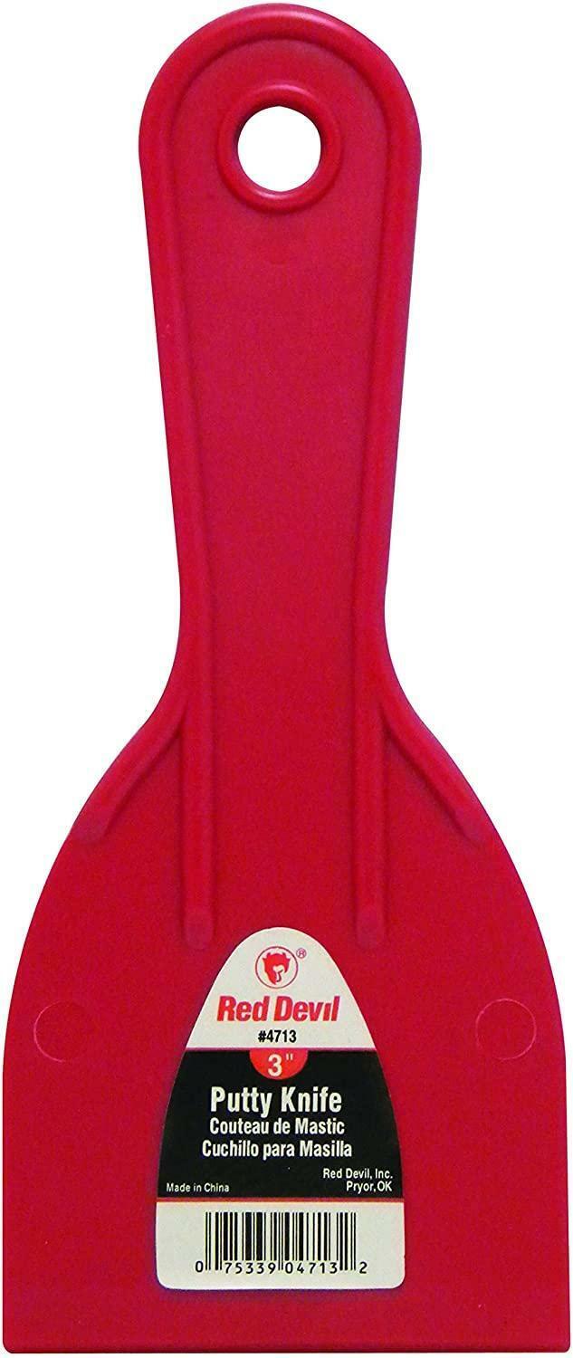 New RED DEVIL 3-Piece Plastic KNIFE SET 4718, Putty Knife, Spreader,Taping Knife - Fresh Stock Dated February 2026