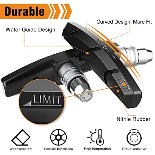 Bike Brake Pads Set, Alritz 6 PCS Road Mountain Bicycle V-Brake Blocks Shoes wit - Fresh Stock Dated February 2026