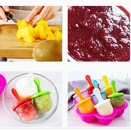 Popsicle Molds Silicone 2 Pcs DIY Ice Pop Sticks 7-Cavity Non-Stick Food Grad... - Fresh Stock Dated February 2026