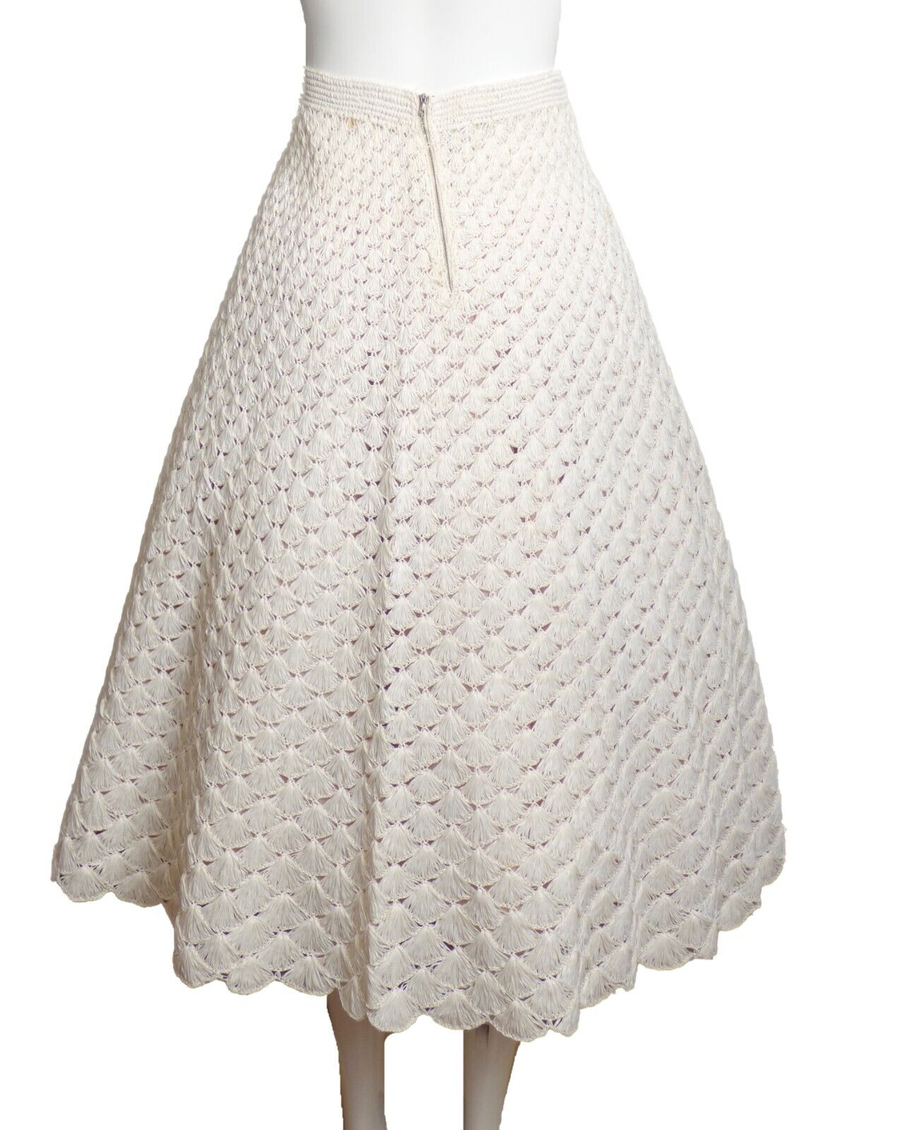 1950s AS IS White Raffia Skirt, Size-6 - Fresh Stock Dated March 2026