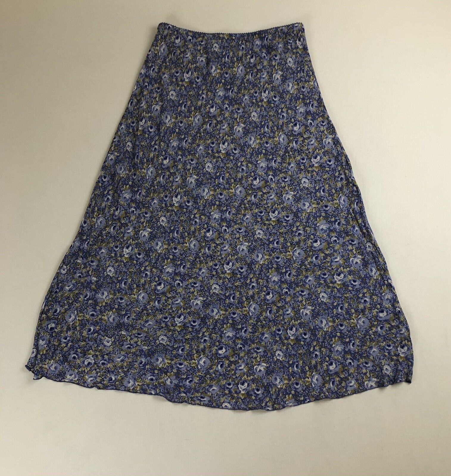 Vtg April Cornell Purple Floral Rayon Long Pull-on Skirt Sz M Grunge Cottagecore - Fresh Stock Dated March 2026