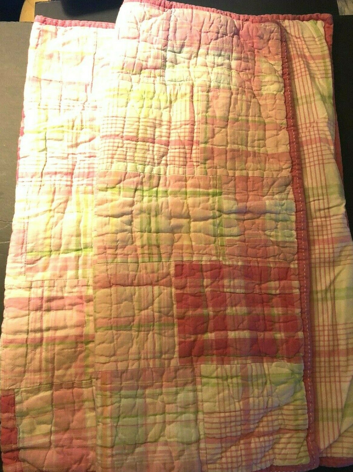 Pottery Barn Kids Shades of Pink Plaid Hand Stitched Pillow Shams 100% Cotton - Fresh Stock Dated December 2025