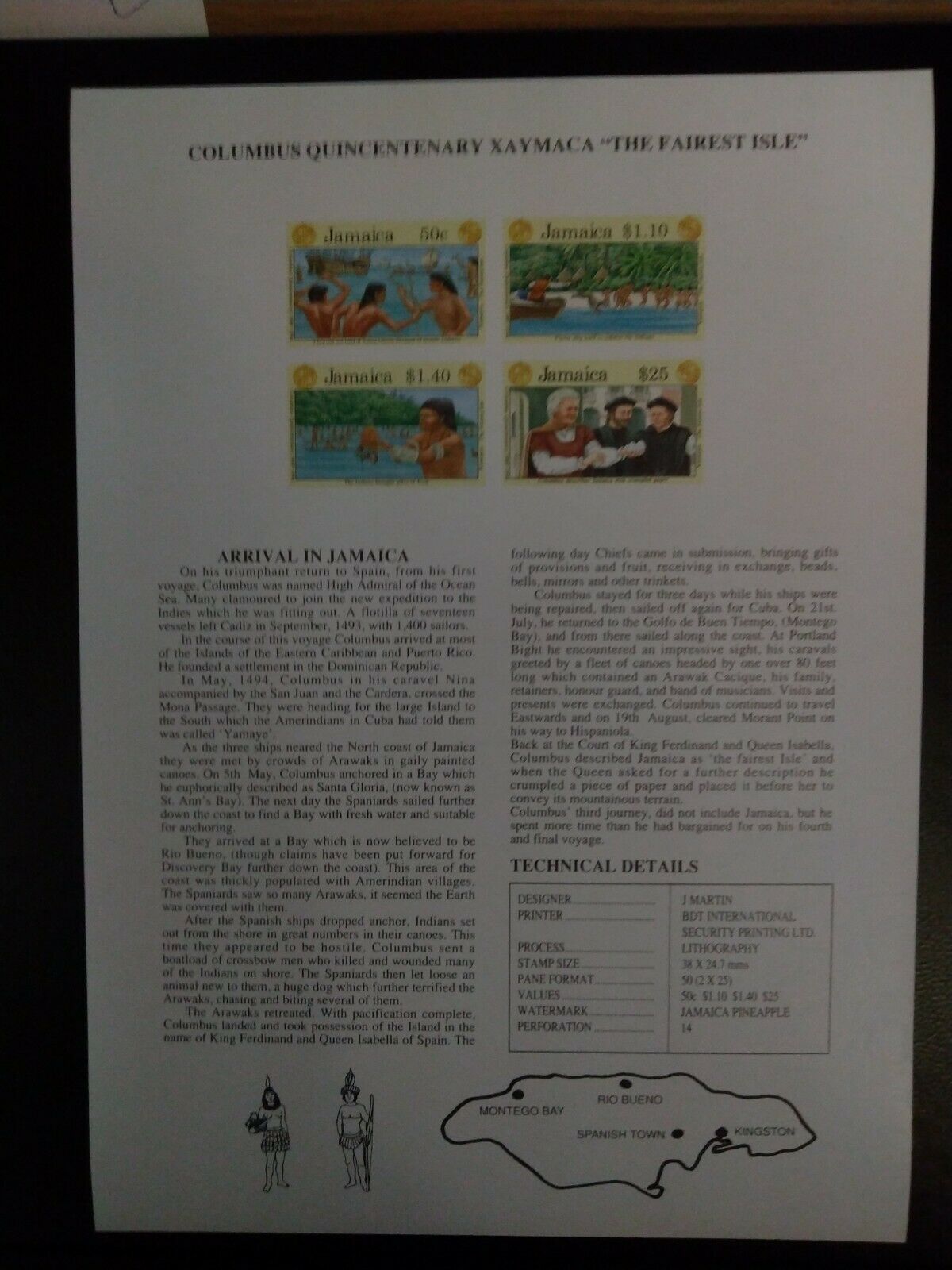 1991 Jamaica, Columbus Discovery of America, Issue III, complete set,  MNH**OG - Fresh Stock Dated February 2026