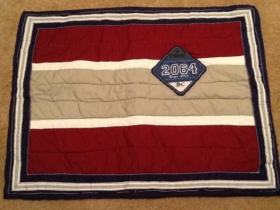 NEW POTTERY BARN KIDS ALL-STAR SPORT STANDARD PILLOW SHAM RED BLUE BEIGE NIP NWT - Fresh Stock Dated January 2026