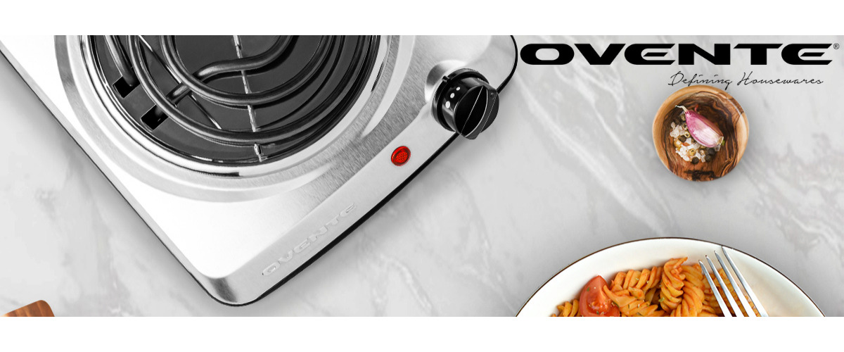 Ovente Electric Single Coil Burner 6 Inch Hot Plate Cooktop 1000W Silver BGC101S - Fresh Stock Dated February 2026