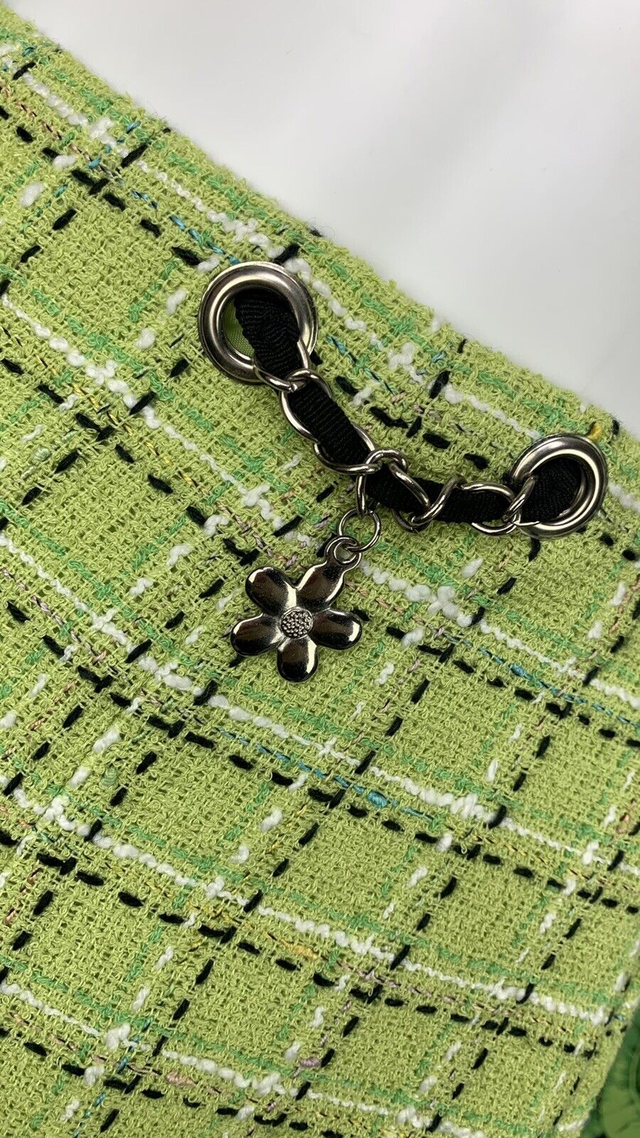 Vintage 90s Y2K Requirements Skirt Women's Sz 18 Green Plaid Tweed Flower Charm - Fresh Stock Dated March 2026