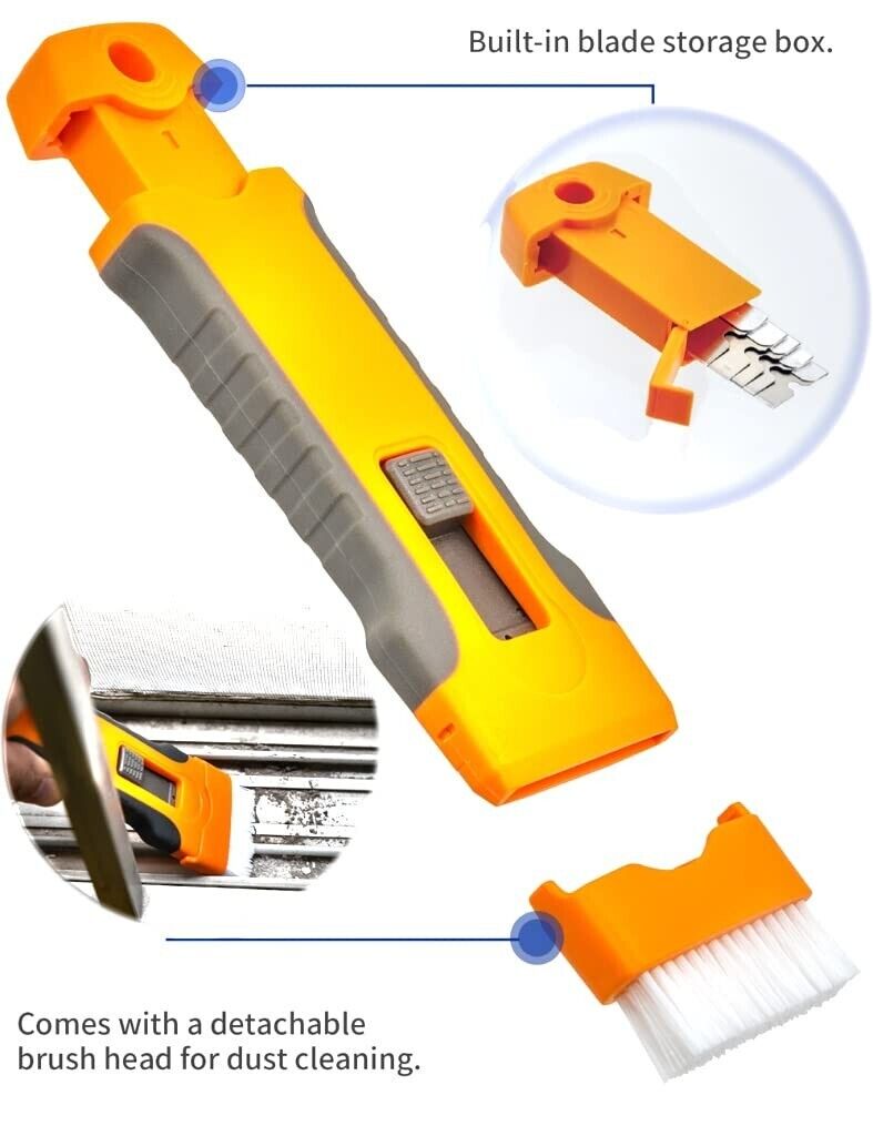 Multiuse Razor Scraper Cleaner Scrubber Brush Glass Ceramic Paint Vinyl Remover - Fresh Stock Dated February 2026