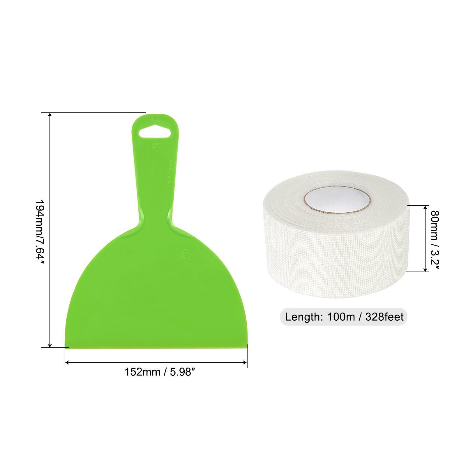 6inch Putty Knife and 2mm Mesh Drywall Joint Tape 3.2inch x 328feet, 2Pcs - Fresh Stock Dated February 2026