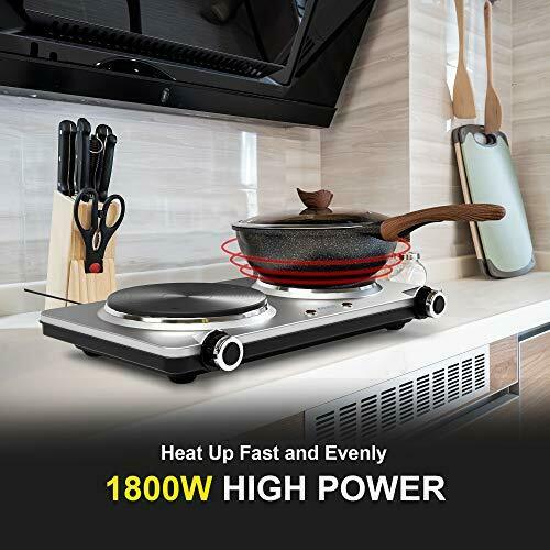 Electric Double Burner Hot Plate for Cooking, 1800W Portable Electric Stove, - Fresh Stock Dated February 2026