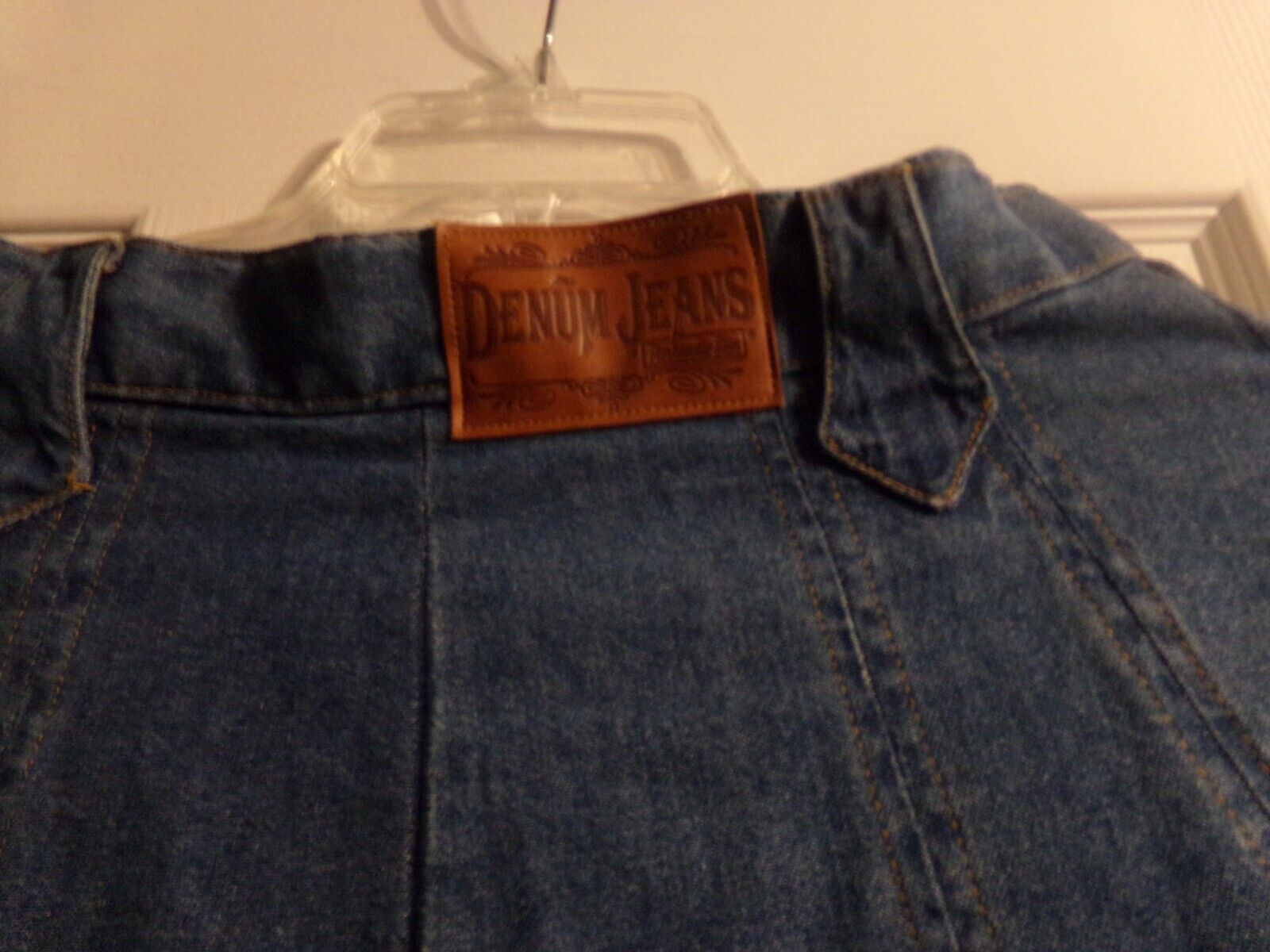 DENUM JEANS VTG SZ M DENIM LADIES SKIRT PEARL SNAP FRONT LEATHER ACCENTED PLEATS - Fresh Stock Dated March 2026