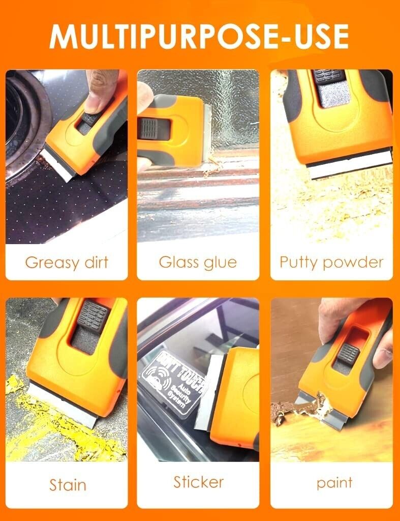 Multiuse Razor Scraper Cleaner Scrubber Brush Glass Ceramic Paint Vinyl Remover - Fresh Stock Dated February 2026
