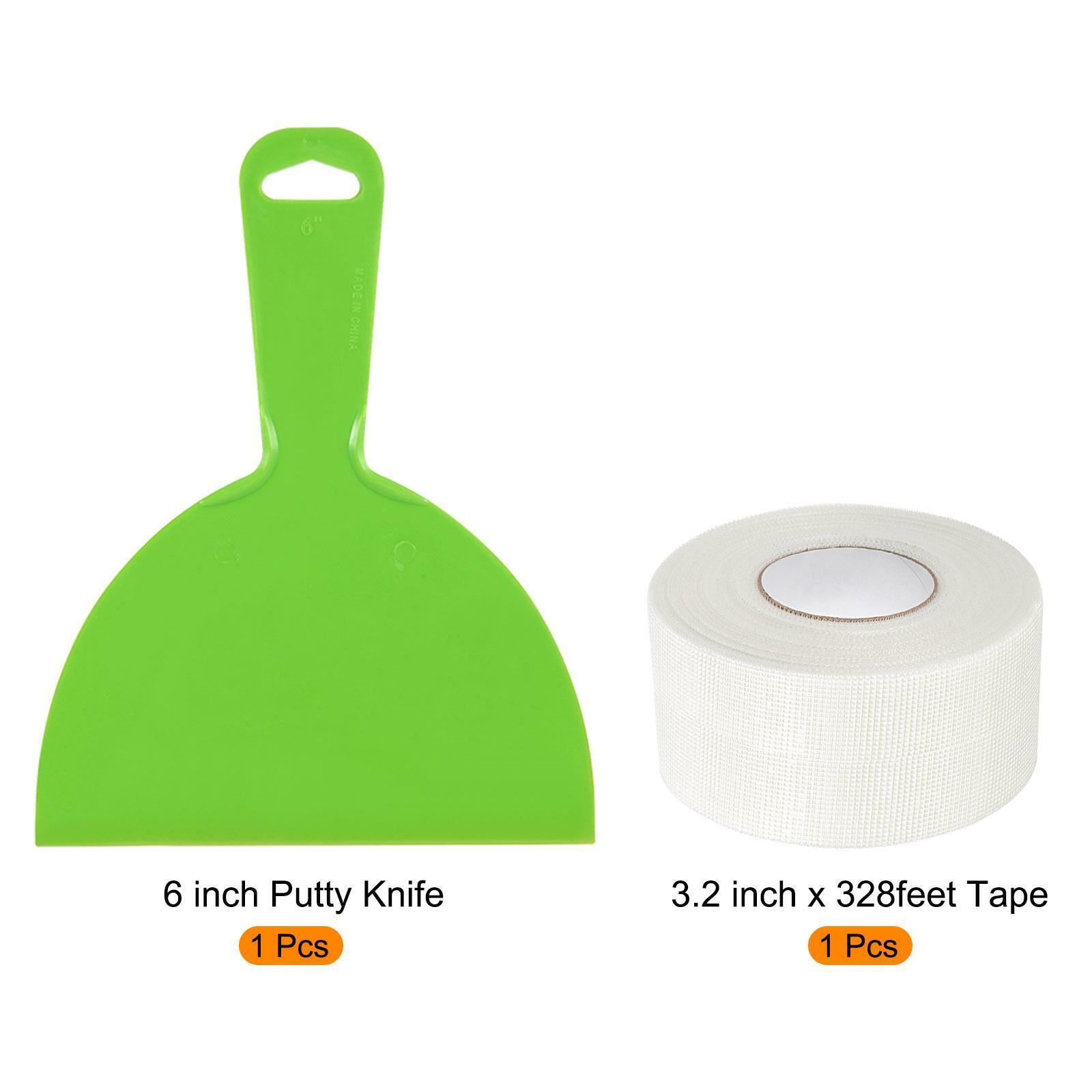 6inch Putty Knife and 2mm Mesh Drywall Joint Tape 3.2inch x 328feet, 2Pcs - Fresh Stock Dated February 2026