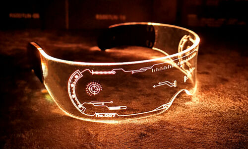 7Colors LED Visor Glasses Cyberpunk Eyeglass Tron CyberGoth Goggles Cosplay US - Fresh Stock Dated February 2026