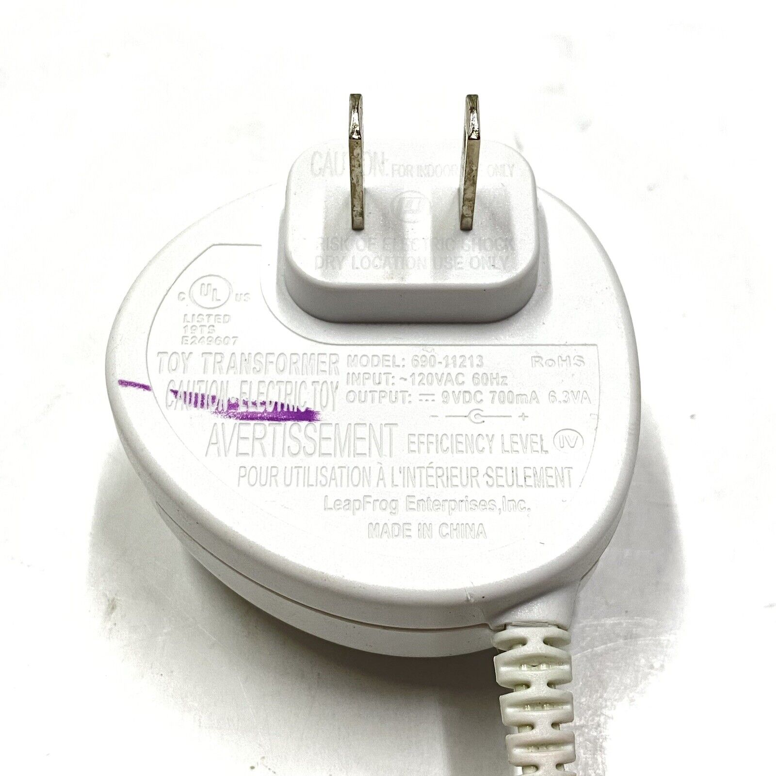 Leap Frog Adaptor CA/CC Charger 690-11213 ID104018-G101 B5 - Fresh Stock Dated February 2026