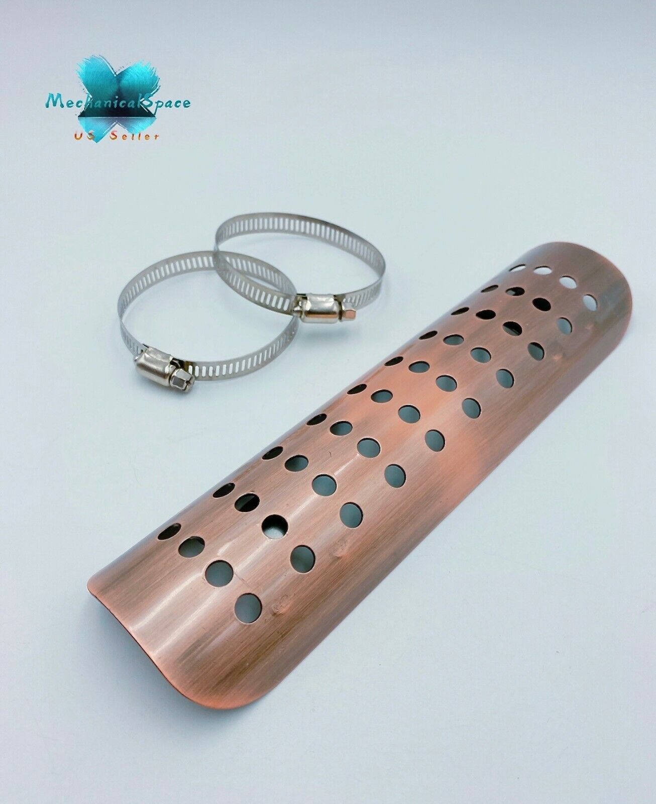 Universal Bronze Exhaust Muffler Pipe Heat Shield Cover Heel Guard Motorcycle - Fresh Stock Dated February 2026