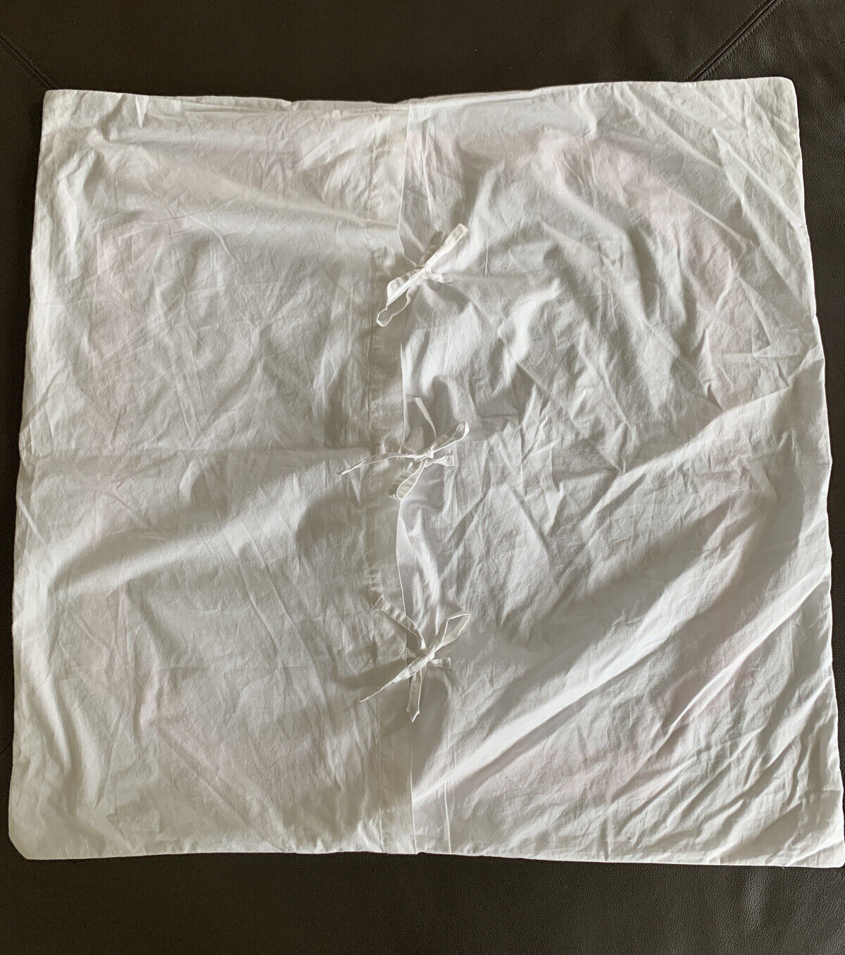 Land of Nod White Pink Border Euro Pillow Sham - Fresh Stock Dated February 2026