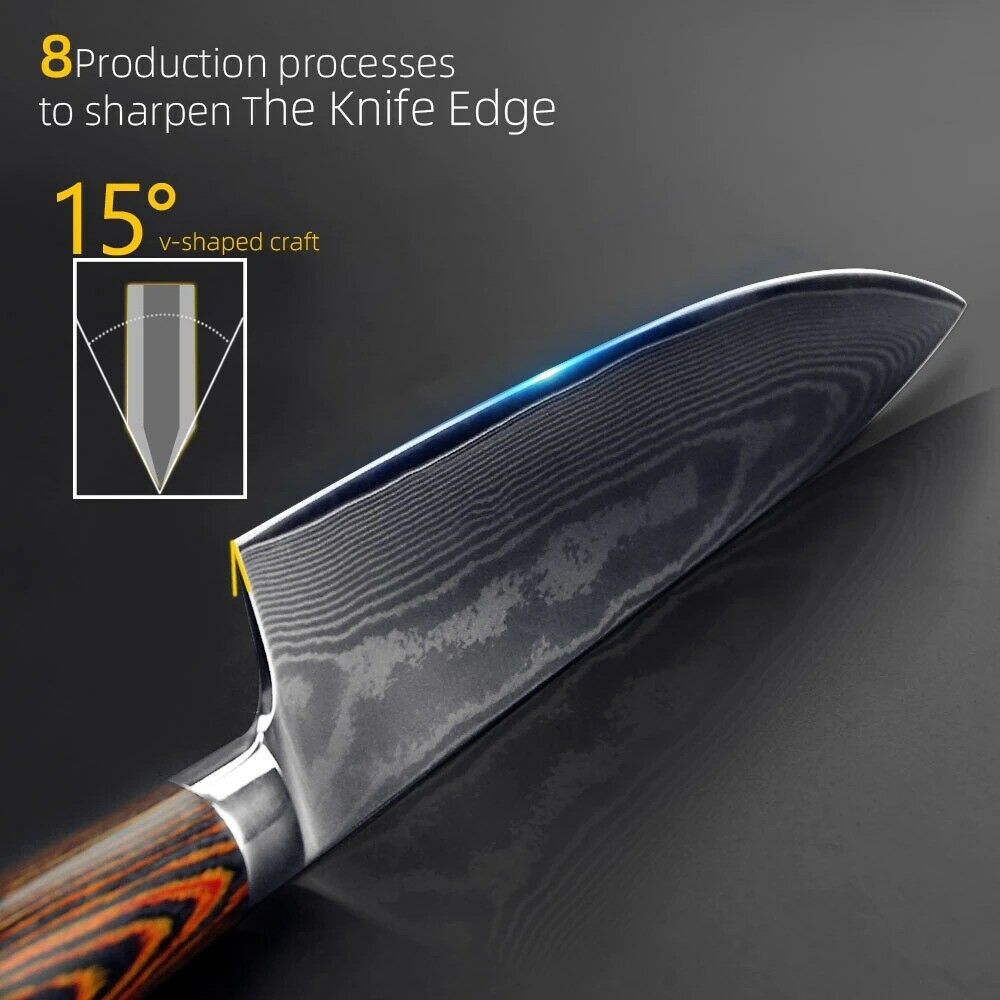 Kitchen Damascus Steel Chef Knife Set Handmade VG10 67 Layers Knives Wood Handle - Fresh Stock Dated December 2025