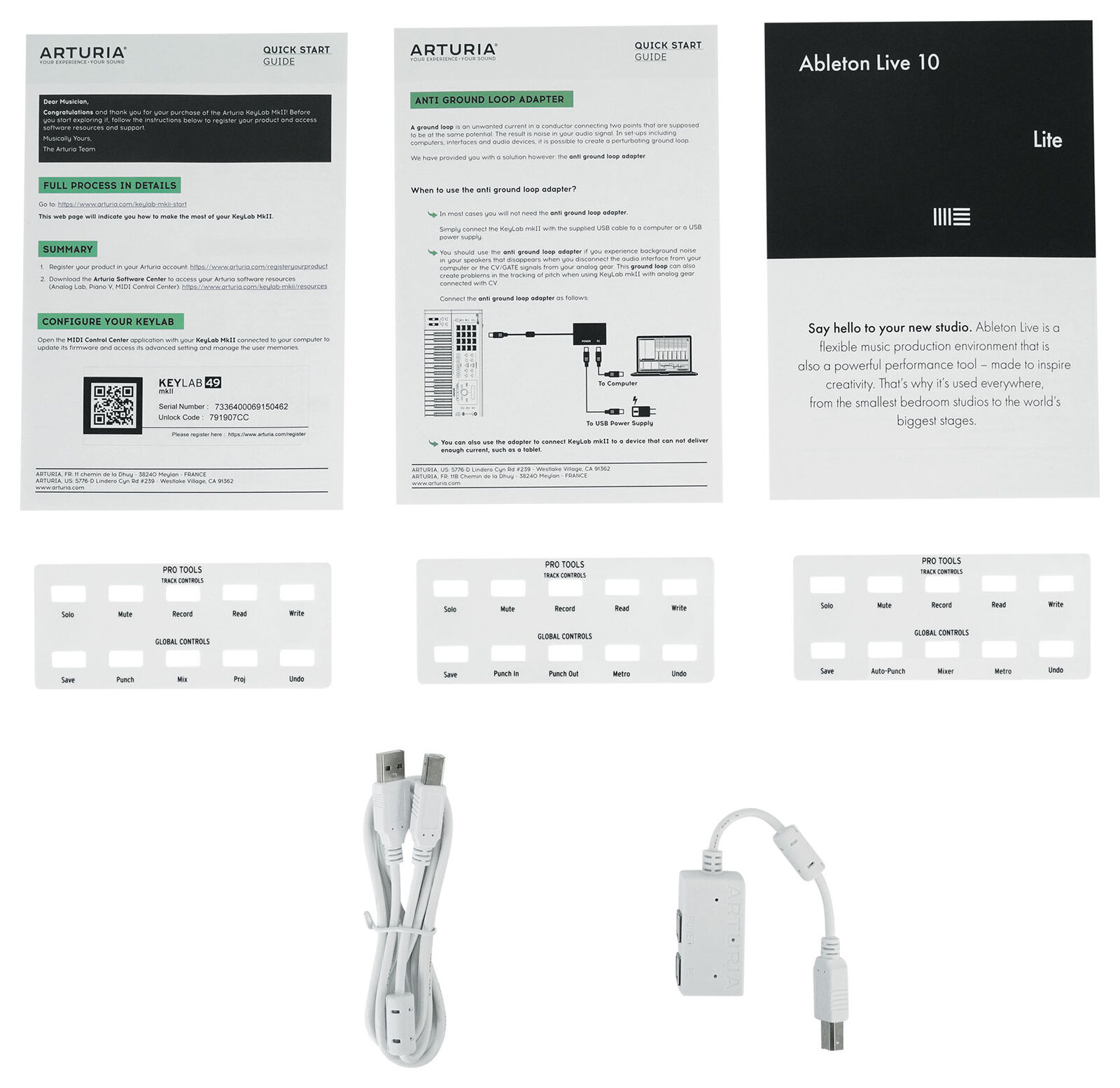 Arturia KeyLab 49 MkII 49-Key Recording Keyboard Controller in White+Headphones - Fresh Stock Dated February 2026