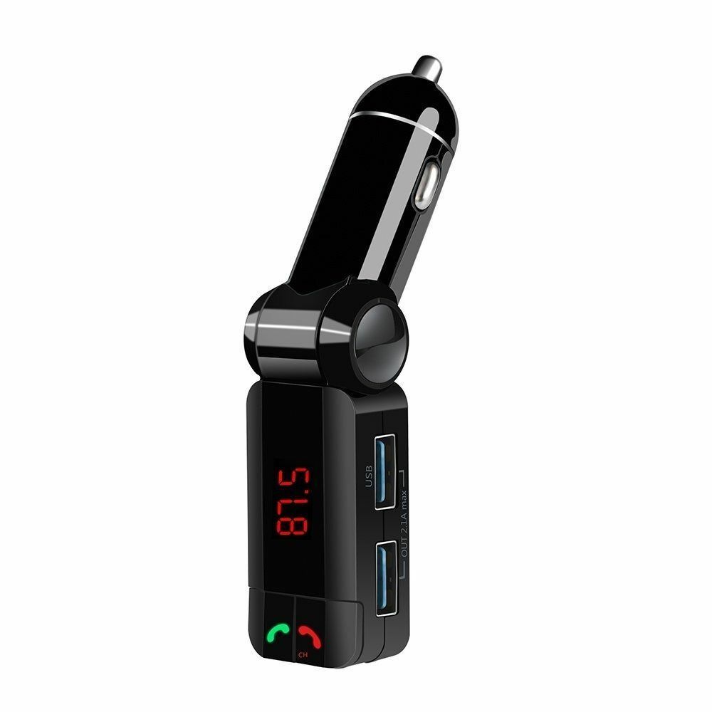 Bluetooth FM Transmitter + 2 USB Charger LCD Cell Handsfree Car Van Truck SUV - Fresh Stock Dated February 2026