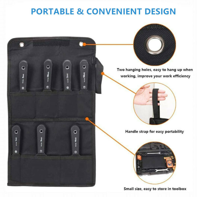 7Pcs Putty Knife Set Carbon Steel Drywall Scrapers Tools 1