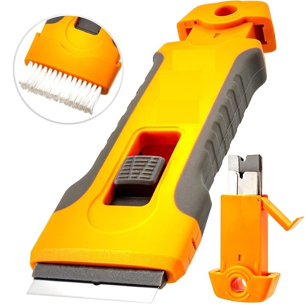 Multiuse Razor Scraper Cleaner Scrubber Brush Glass Ceramic Paint Vinyl Remover - Fresh Stock Dated February 2026