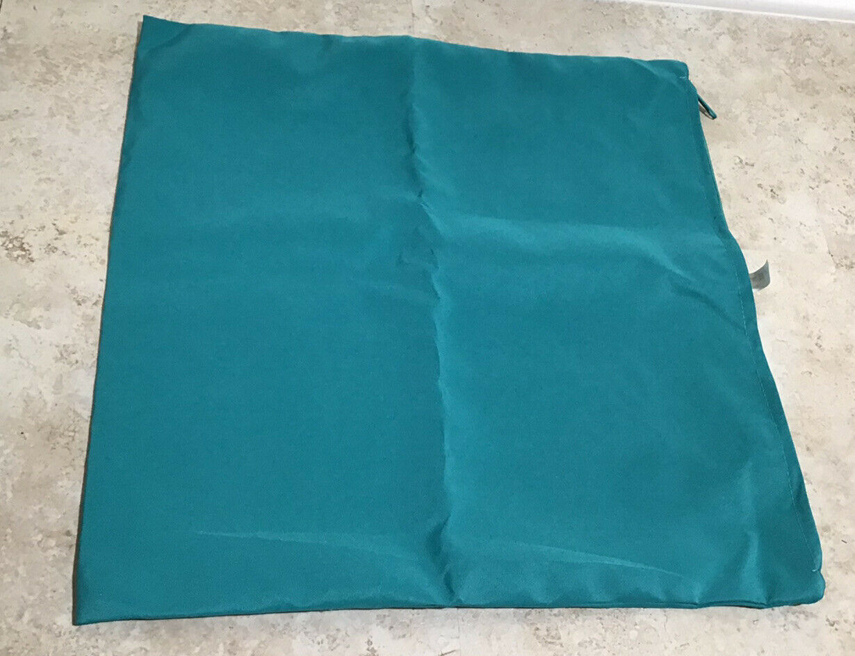 Unbranded  AQUA BLUE OUTDOOR WATER RESISTANT CANVAS PILLOW COVER 16” X 16” NWOT - Fresh Stock Dated January 2026
