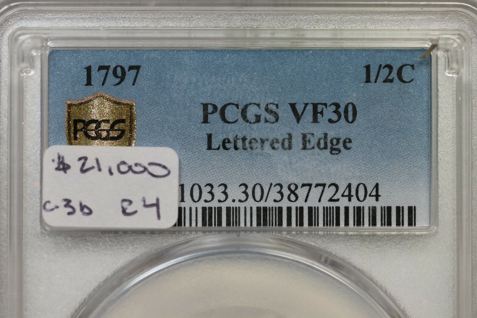 1797 C-3b R-4 PCGS VF 30 Lett Edge Liberty Cap Half Cent Coin 1/2c - Fresh Stock Dated February 2026
