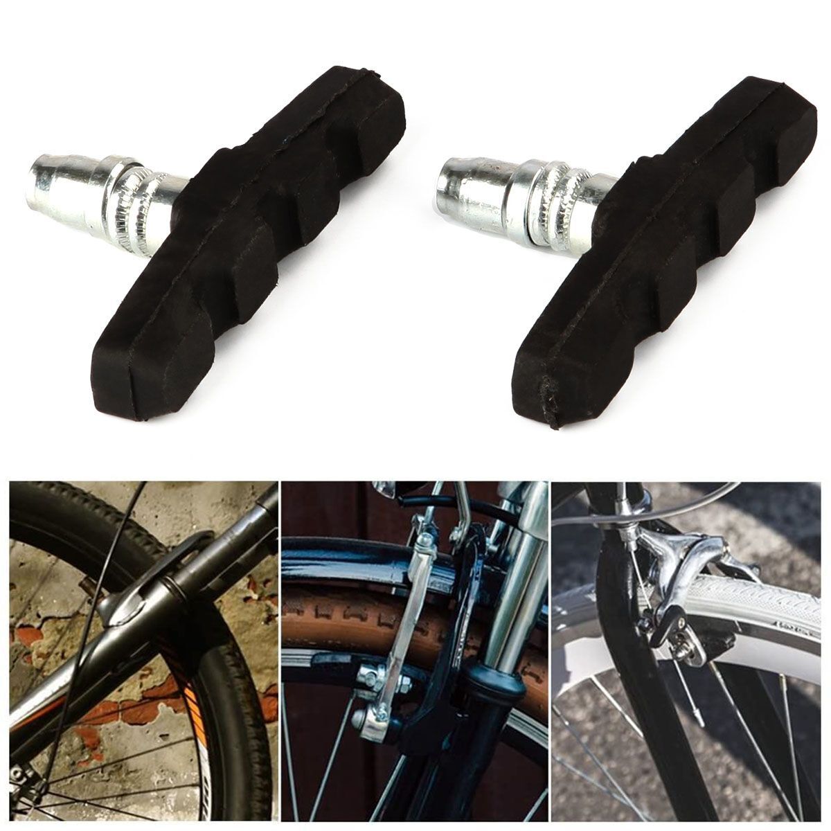 2 Pairs Mountain Bike Cycling V Brake Holder Pads Rubber Durable Performance - Fresh Stock Dated February 2026