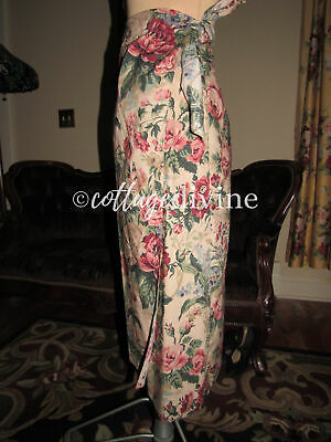 Cottage Roses Polo Ralph Lauren Floral Vtg Wrap Skirt, made in USA - Fresh Stock Dated February 2026