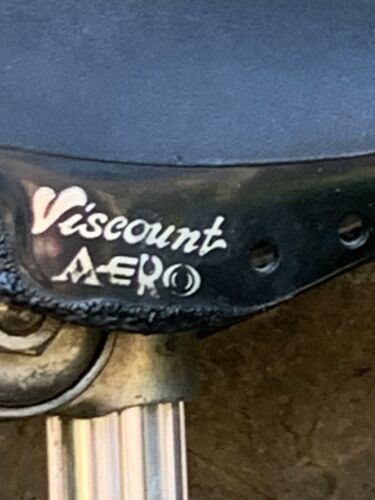 USED BLACK VISCOUNT AERO Hard Shell SADDLE with Seat Post; OLD SCHOOL BMX - Fresh Stock Dated December 2025