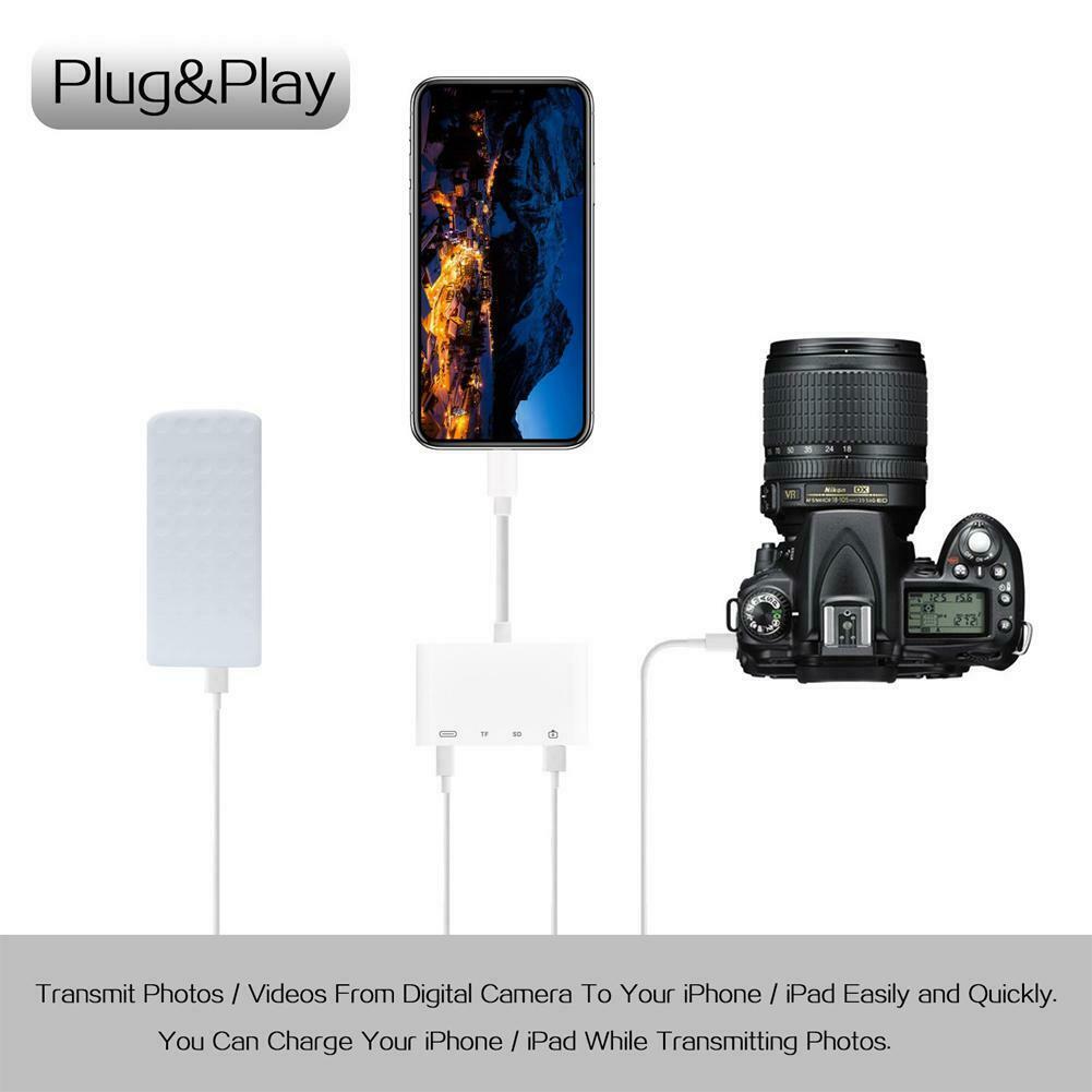 Camera Reader SD TF Card USB PD Adapter For iPhone 6 7 8 11 X XR XS Max 12 iPad - Fresh Stock Dated February 2026