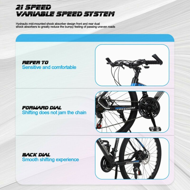 Mountain Bike 26 inches Wheels 21 Speed Bicycle MTB Front Suspension Mens Women - Fresh Stock Dated February 2026