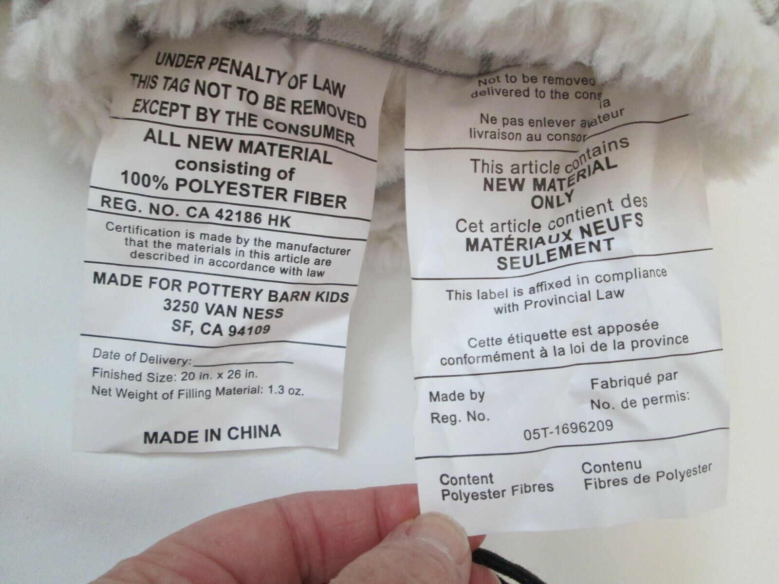 Pottery Barn Kids Holiday Plaid Sherpa Sham Standard NEW lot of 2 - Fresh Stock Dated December 2025