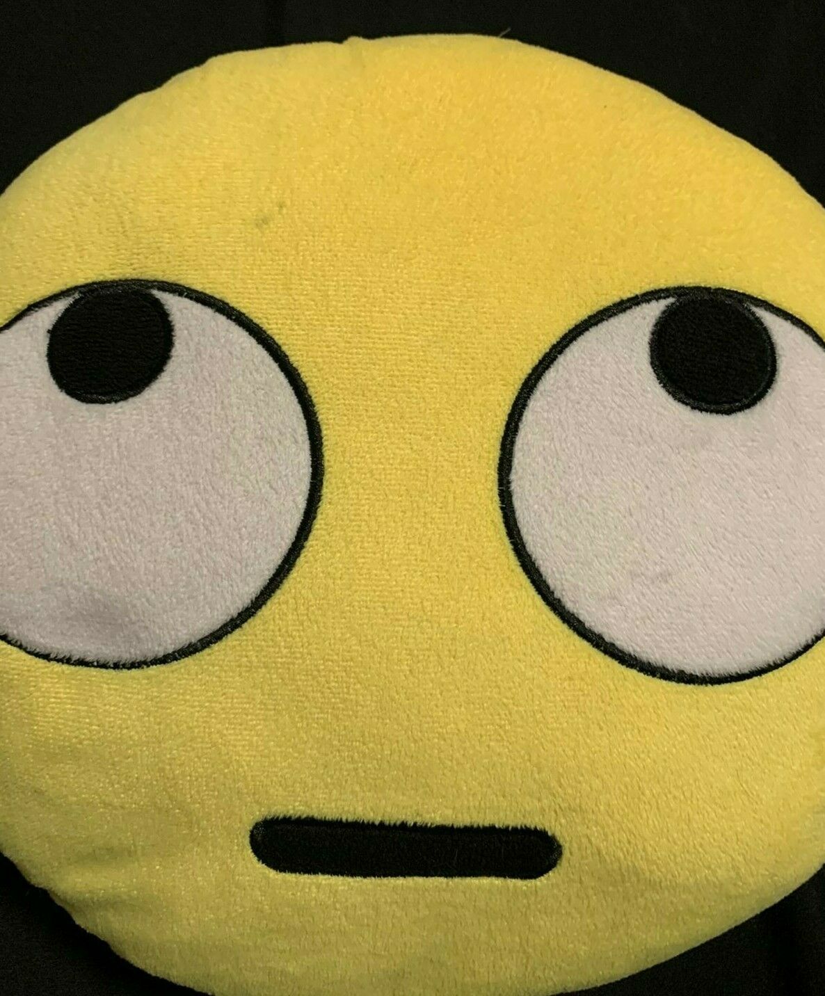 Emoji Novelty Throw Pillow Yellow Soft Plush 14in Eye Roll Emoji Good Condition - Fresh Stock Dated December 2025