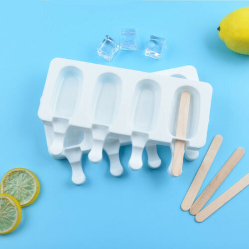 4 Cell Silicon Big Size Ice Cream Mold DIY Frozen Dessert Juice Popsicle Maker - Fresh Stock Dated December 2025