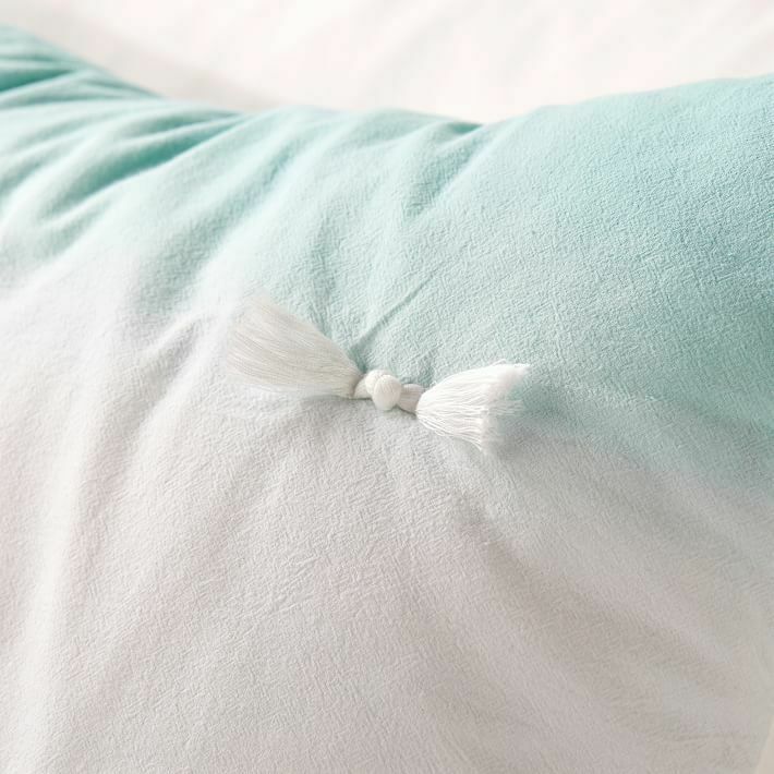POTTERY BARN TEEN DIP DYE POM SHAM STANDARD - Fresh Stock Dated December 2025