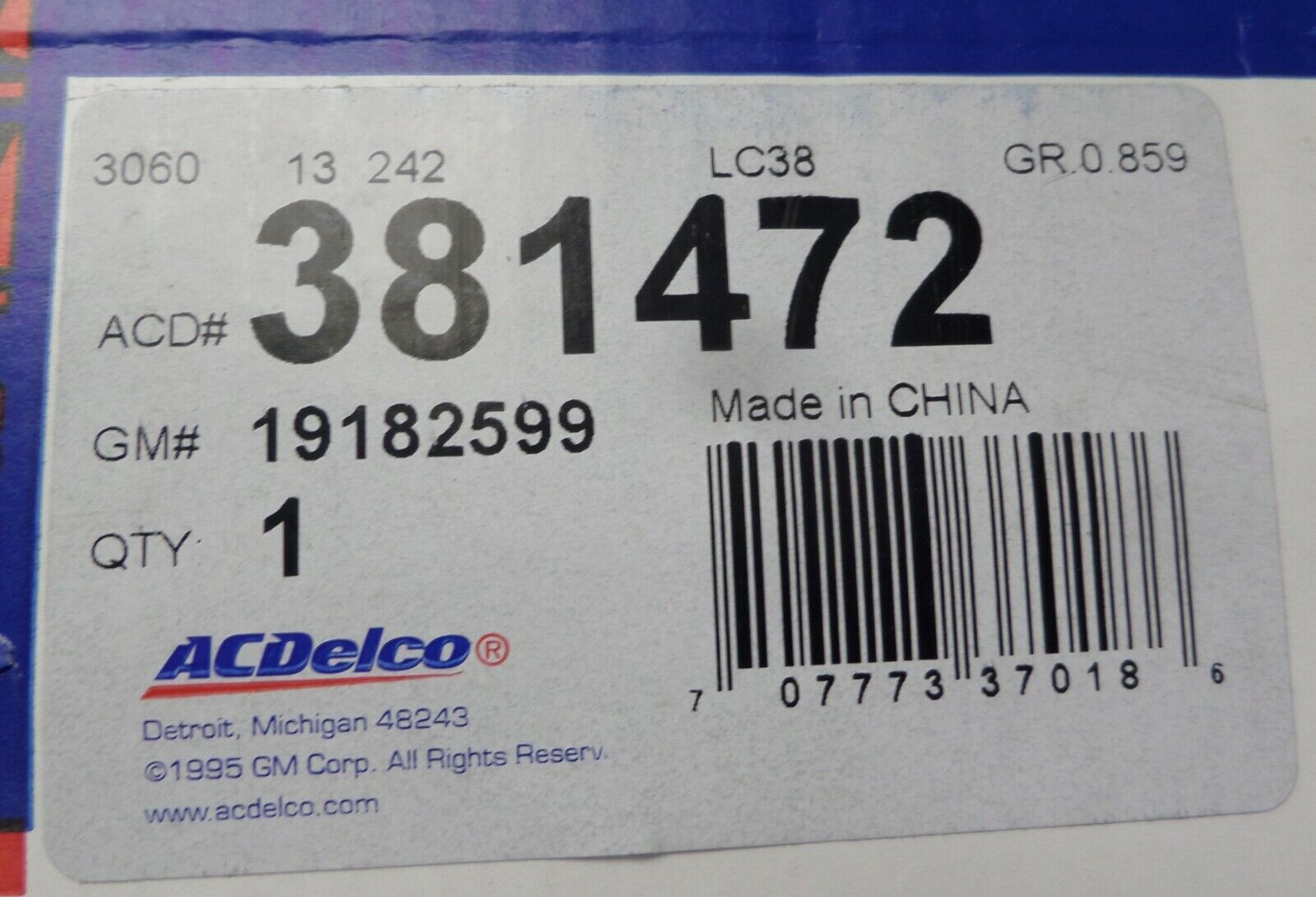 381472 AcDelco Clutch Kit for 1999-2000 Chevrolet Silverado GMC Sierra V6 4.3L - Fresh Stock Dated February 2026