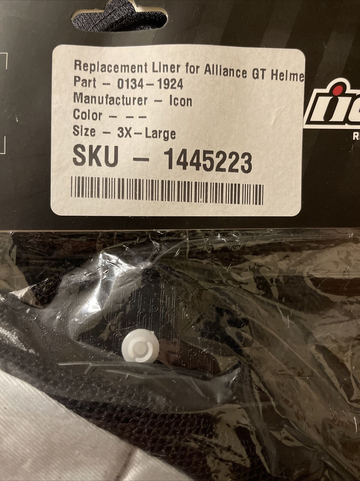 Icon Alliance GT Helmet Replacement Liner XXXL - Fresh Stock Dated February 2026