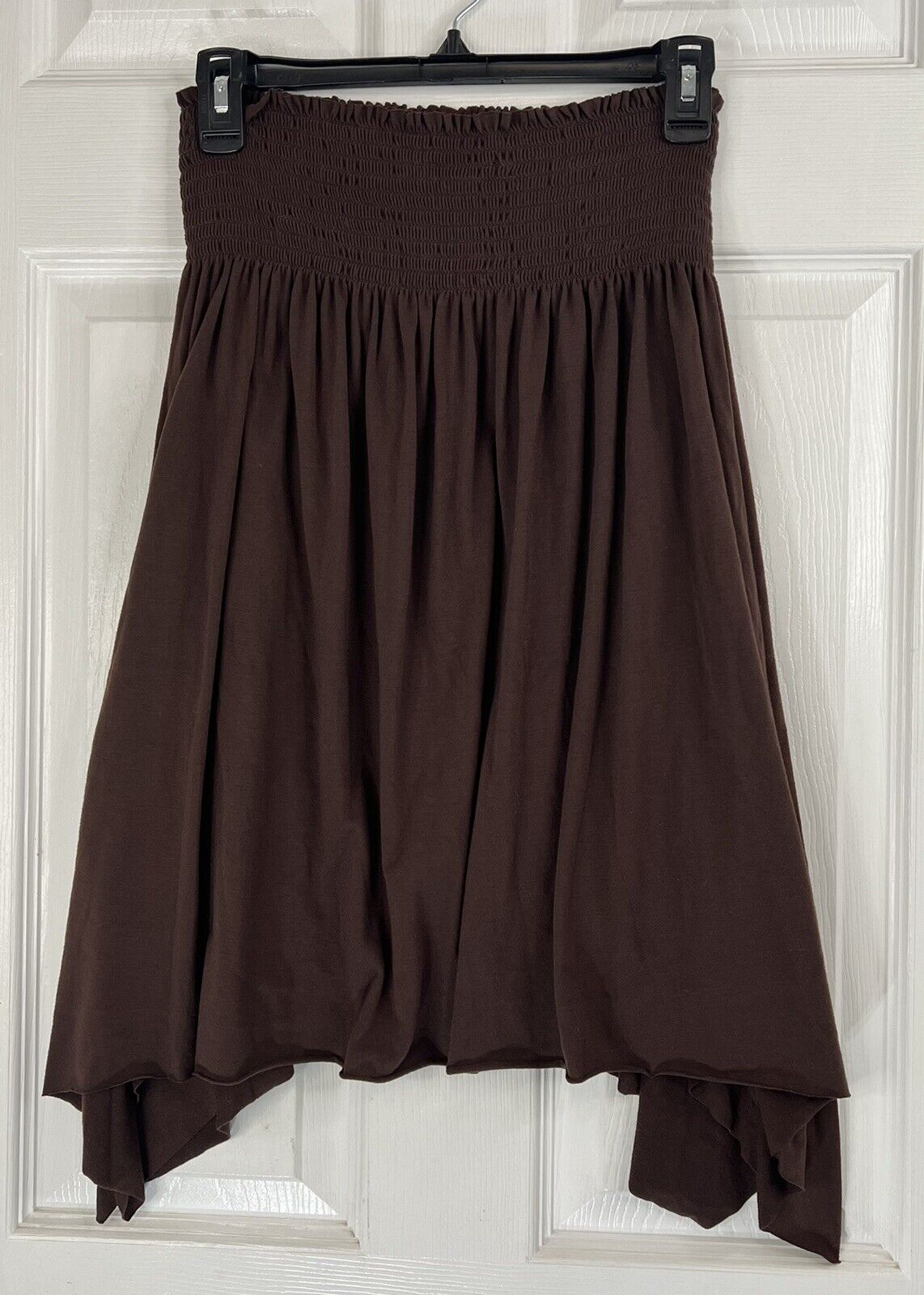 Vintage 80s PORTRAIT Womens Skirt Brown Hi-Low Elastic Waist USA Size Large - Fresh Stock Dated March 2026