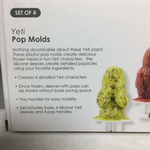 New In Box Tovolo Yeti Pop Molds Set Of 4 Silicone Sleeves & 4 Pop Handles. - Fresh Stock Dated February 2026
