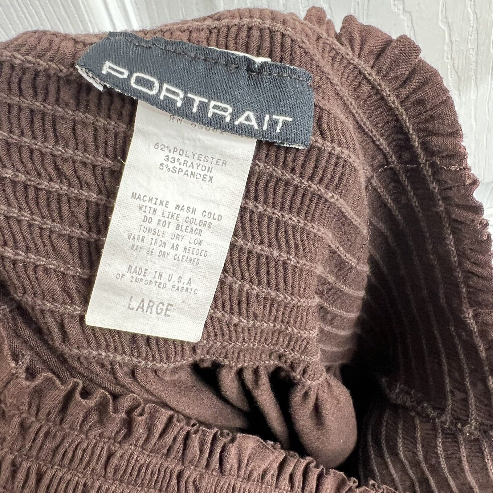 Vintage 80s PORTRAIT Womens Skirt Brown Hi-Low Elastic Waist USA Size Large - Fresh Stock Dated March 2026