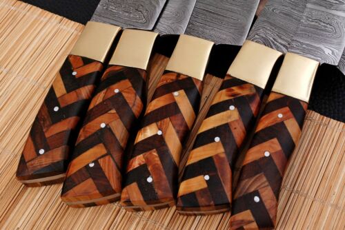 5 Pieces Custom HANDMADE FORGED DAMASCUS STEEL CHEF KNIFE KITCHEN Knives SET - Fresh Stock Dated December 2025