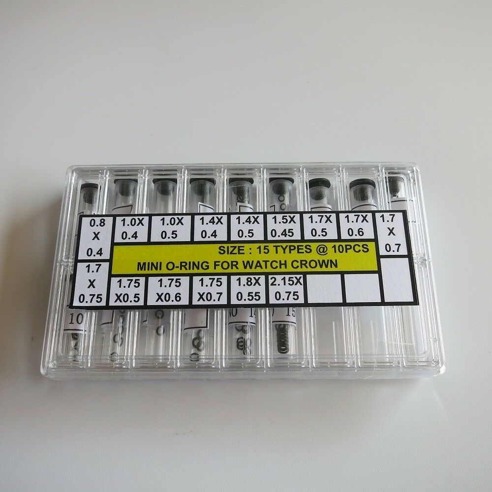 0.8-2.15mm Diameter Mini O-Ring for Watch Crown Gasket for Watch Repair 15 Types - Fresh Stock Dated February 2026