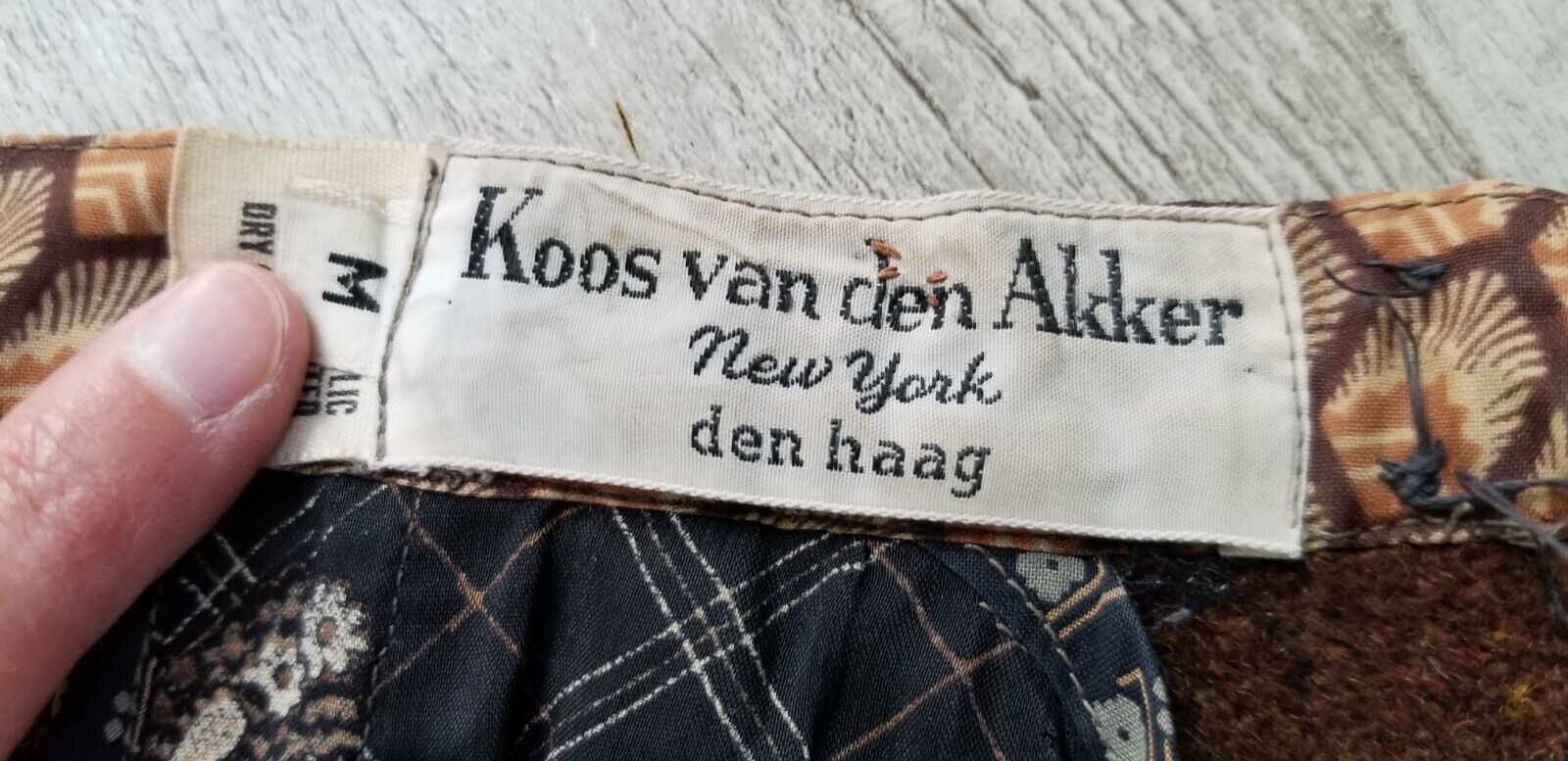 Vintage Koos Van Den Akker Brown Wool Plaid Bias Cut Skirt - Size M - Fresh Stock Dated December 2025