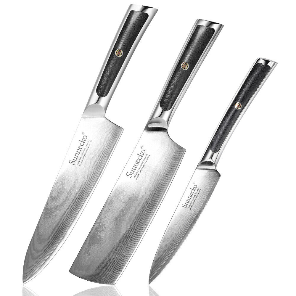 9 Pcs Kitchen Knives Set Japanese VG10 Damascus Steel Chef Knife Santoku Slicing - Fresh Stock Dated December 2025