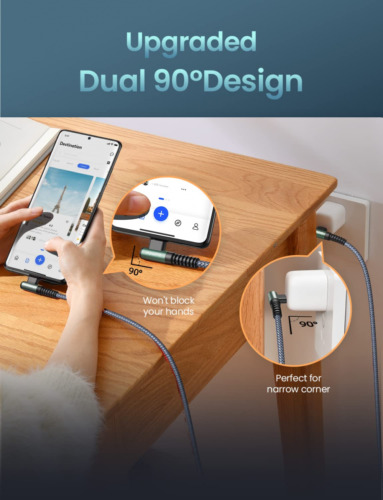 [2-Pack] 60W USB C to C Cable 6.6ft, AINOPE C C Type Fast Grey - Fresh Stock Dated February 2026