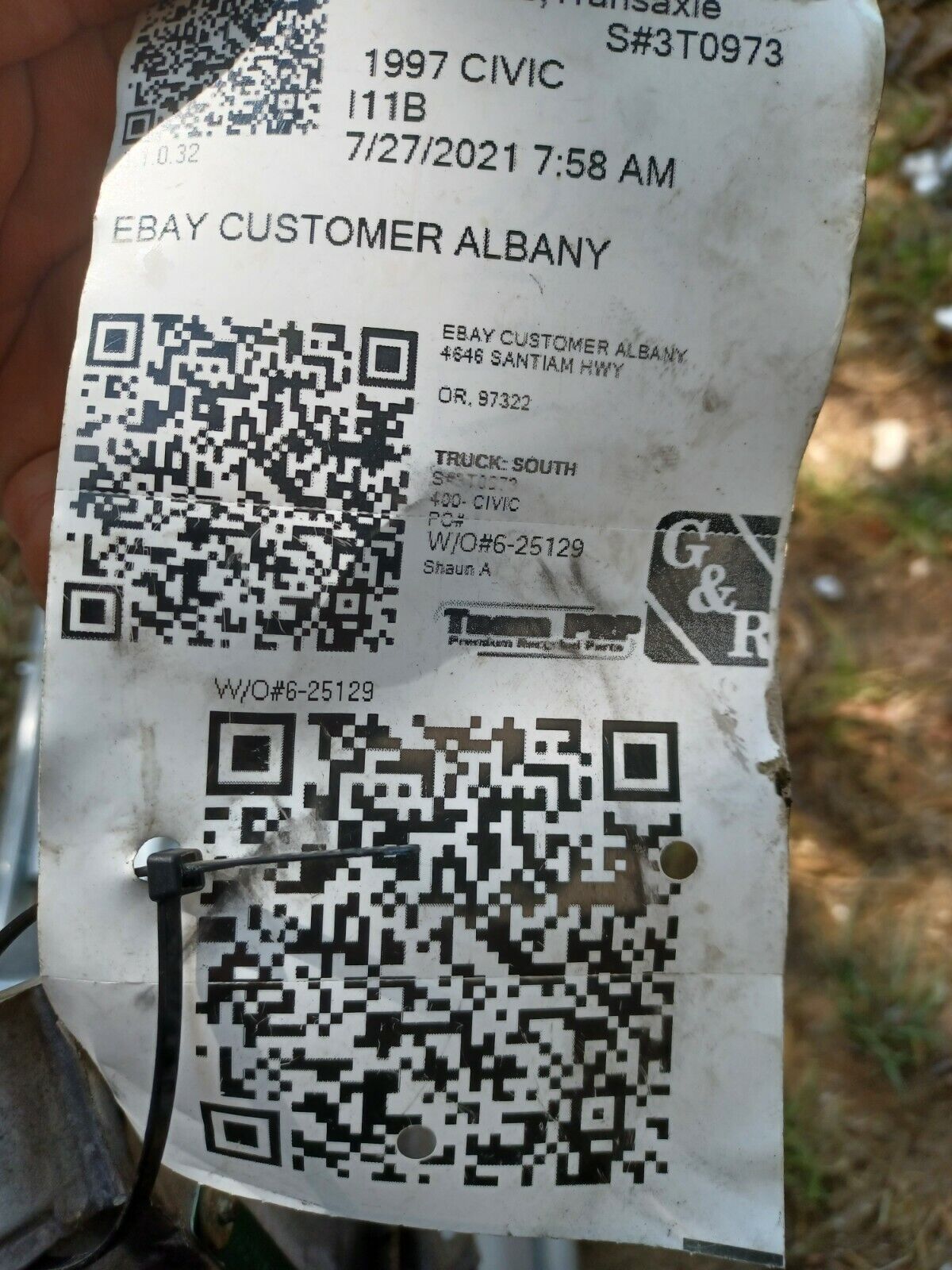 1996-2000 honda civic EX SOHC 5 speed transmission 177k miles - Fresh Stock Dated February 2026