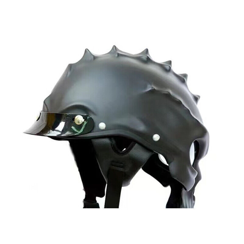 Motorcycle Skull Helmet Half Open Face Helmets with Visor Street Racing Touring - Fresh Stock Dated December 2025