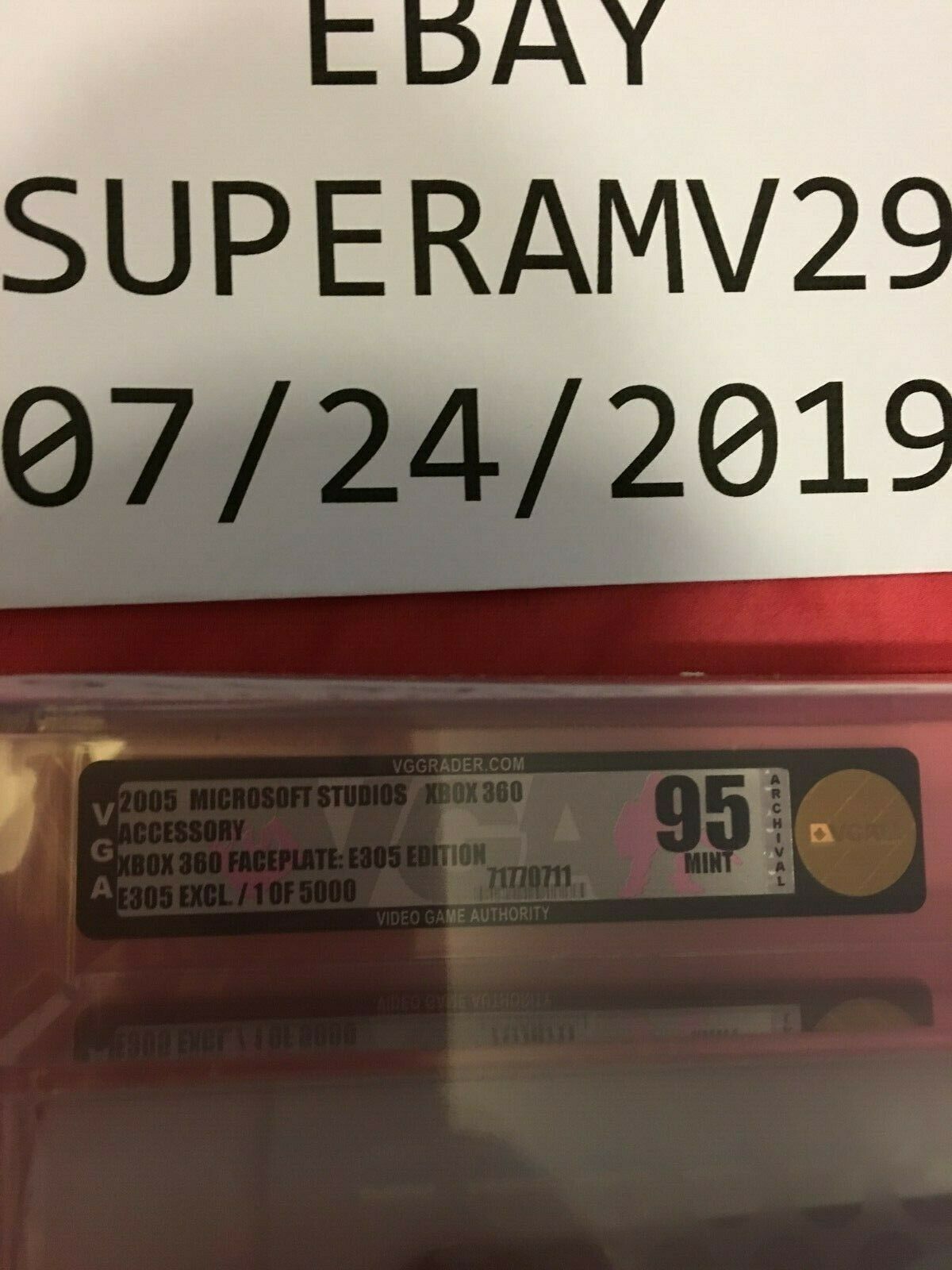 XBOX 360 E305 LIMITED EDITION FACEPLATE LIMITED TO 5000 UNITS NUMBERED VGA 95 - Fresh Stock Dated December 2025